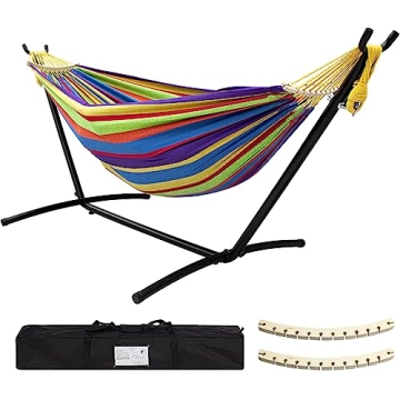 SZHLUX Double Hammock with Stand for Relaxation Anywhere