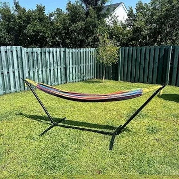 SZHLUX Double Hammock with Stand - 450lb Capacity, Portable Comfort