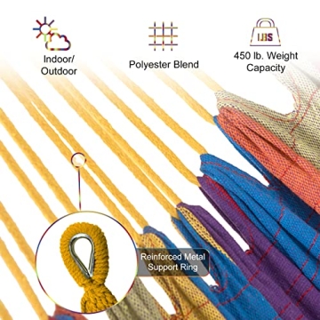 SZHLUX Double Hammock with Stand - 450lb Capacity, Portable Comfort