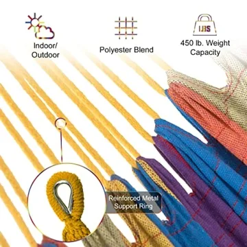 SZHLUX Double Hammock with Stand - 450lb Capacity, Portable Comfort