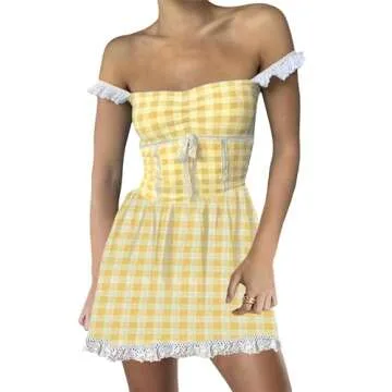 Chic Y2K Lace Trim Mini Dress for Every Occasion