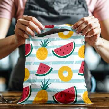 10x13 (100) Pineapple and Watermelon Designer Poly Mailers Waterproof Self Sealing Tear Resistant Polymailers Shipping Envelopes Premium Printed Bags For Small Businesses
