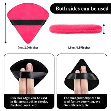 Maitys 12 Pieces Powder Puff Triangle Face Makeup Cosmetic for Loose Powder Soft Body Washable Reusa...