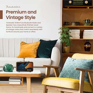 Retro Bluetooth Speaker, Portable Vintage Bluetooth Speakers with Radio, Stereo Sound, Bluetooth 5.0, 12H Playtime, Retro Speaker for Home, Outdoors, Vintage Decor