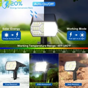 Solar Powered Outdoor Lights - Waterproof 4 Pack