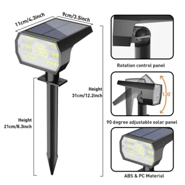 Solar Powered Outdoor Lights - Waterproof 4 Pack