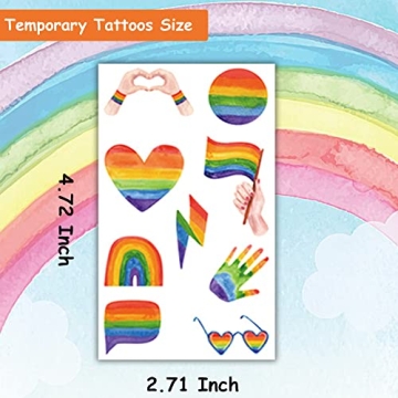 Hohamn Rainbow Temporary Tattoos for Fun Pride Celebrations
