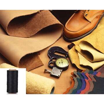 Selric [32 Colors Available] 150D 0.8mm 284Yards Flat Waxed Thread Hand Stitching Cord Leather Craft...