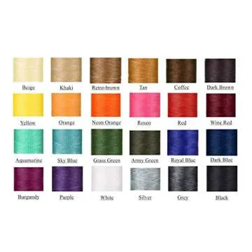 Selric [32 Colors Available] 150D 0.8mm 284Yards Flat Waxed Thread Hand Stitching Cord Leather Craft Tool Leather Stitching Sewing (Black)