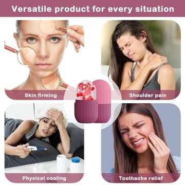 XHJRI Ice Face Roller Massager,Ice Cube Roller for Face, Eyes and Neck Naturally Conditioning and Sk...