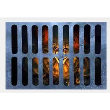 Sioiyarb 3D Illusion Clown Halloween Doormat for Home