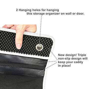 GINIMAX Bedside Caddy - Dorm Room Essentials | Large Size 23"x12" | Under Couch Mattress | Bedside Storage Organizer for TV Remote Control, Mobile Phones, Magazines, Laptops, Glasses