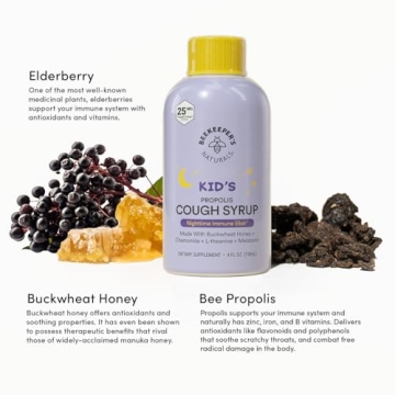 Kids Propolis Cough Syrup with Elderberry for Nighttime Health