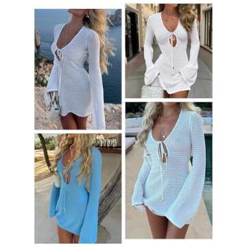 Stylish ANRABESS Women's Crochet Swim Cover Up for Summer Beach Enjoyment