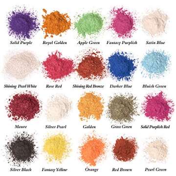 SEISSO Mica Powder, 20 Colors Epoxy Resin Dye Set, Natural Pigment Powders Dyes for Epoxy Resin/DIY ...
