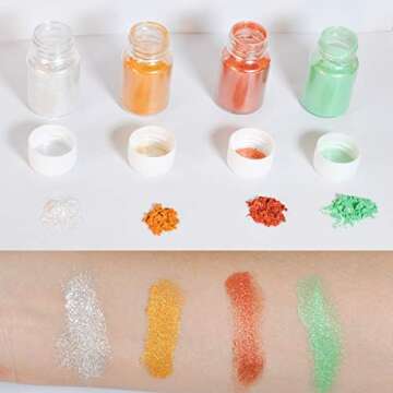 SEISSO Mica Powder, 20 Colors Epoxy Resin Dye Set, Natural Pigment Powders Dyes for Epoxy Resin/DIY Cosmetic/Soap/Paint/Nail Arts Polish/Soy Wax Candle Making (10g/0.35oz)