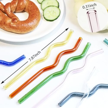 Colorful Reusable Glass Straws Eco-Friendly Dishwasher Safe