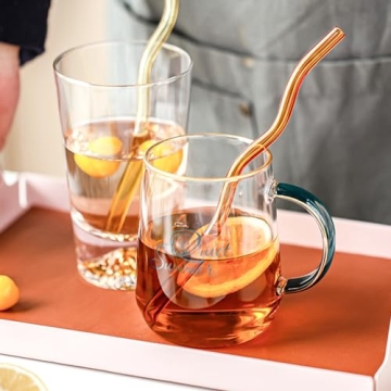 Colorful Reusable Glass Straws Eco-Friendly Dishwasher Safe