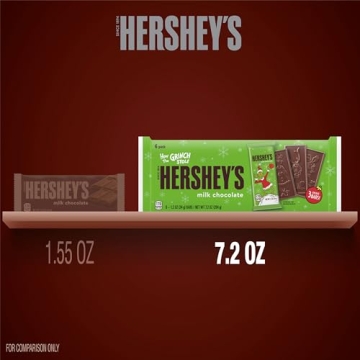 HERSHEY'S Grinch Milk Chocolate Christmas Bars - 6 Count