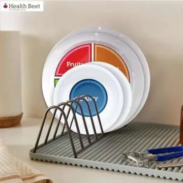 Health Beet Portion Control Plate with Dairy Bowl - 4 Sections