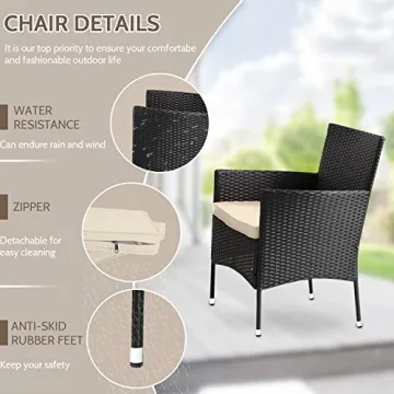 FDW 4-Piece Rattan Patio Set for Outdoor Elegance