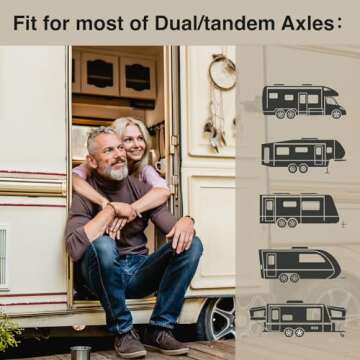 EPOARTIST Camper Wheel Chock Stabilizer 2 Sets, RV Wheel Immobilizers for Travel Trailer Tire Chocks, Tire Lock. Mast Have Dual Axle Trailer Accessories for Fifth Wheel. Heavy Duty, Anti Movement