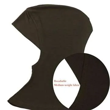 Ksweet Women's Sofa Hijab Undercap Neck Cover Under Head Ninja Underscarf Scarf Caps, Black - Grey - Lightbrown - Lightpink, One Size