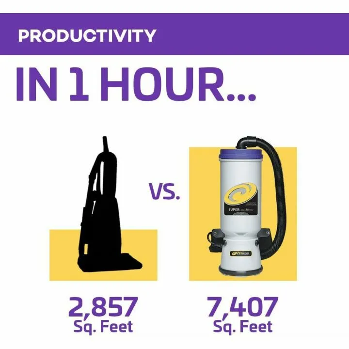 ProTeam Backpack Vacuum with HEPA Filtration, 10 Quart