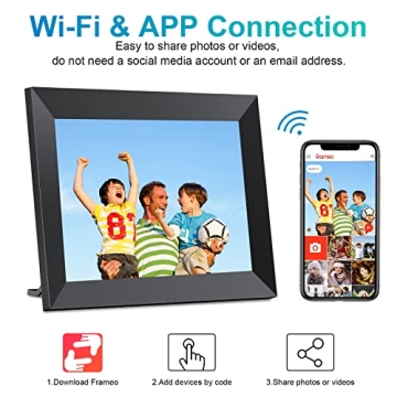 YunQiDeer 8-Inch WiFi Digital Photo Frame with Touch Screen