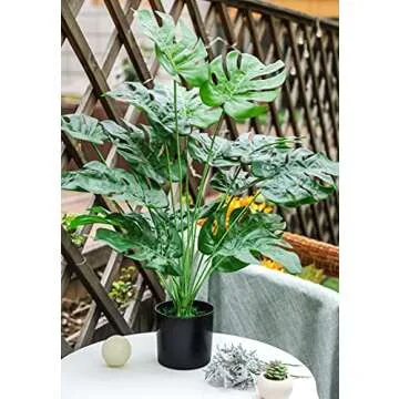 Toopify 28" Fake Plants Large Artificial Floor Faux Plants Indoor Tall for Home Office Living Room Outdoor Decor