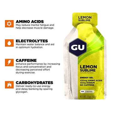 GU Energy Original Sports Nutrition Energy Gel - Vegan, Gluten-Free, Kosher, and Dairy-Free On-the-G...