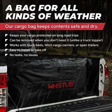 WHISTLER Truck Cargo Bag with Net- 100% Waterproof 51" x 40" x 22" (26 Cu Ft) + Storage Bag