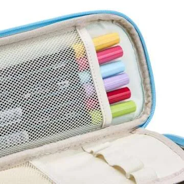 SPACEMATE Pencil Case Pouch Bag School Supplies for Girls and Boys, Large Big Capacity Aesthetic Pen Case, Simple Zipper Stationery Bag for Women Men Adults, Light Blue, 1800ml