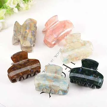 Xiwstar Colorful Acrylic Hair Claw Clips for Women