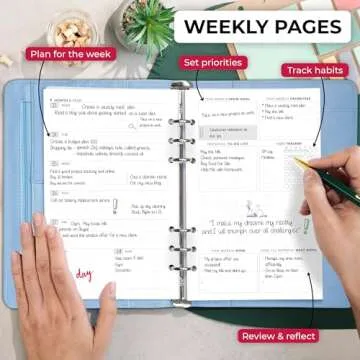 Clever Fox Weekly Planner Binder – Goal Setting Planner for Time Management & Weekly Tasks – Work & Life Organizer with To Do List & Habit Tracker – Undated, 7″ x 9″ Hardcover (Periwinkle)