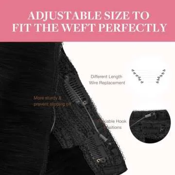 GOO GOO Wire Hair Extensions Human Hair, 1 Jet black Natural 20inch 110g, Invisible Wire Hair Extensions with Transparent, Seamless Fish Line Hairpiece