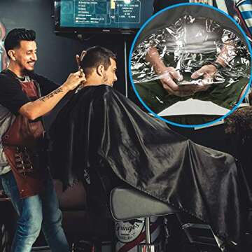 CM Barber Cape with Clear Window for Stylish Haircuts