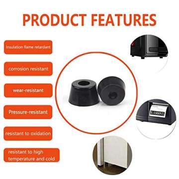 TopPerfekt 120 Pieces Soft Cutting Board Rubber Feet with 304 Stainless Steel Screws, 0.31 x 0.59 (HD), Not Slip, Non Marking, Anti-Skid, Fine Grips for Furniture, Electronics and Appliances