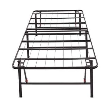 Amazon Basics Bed Frame with Storage, Foldable Metal Platform, Sturdy Steel, No Box Spring Needed, 18 inches High, Tool-Free Setup, Twin Size, Black