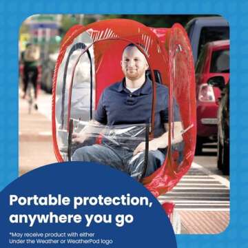 WeatherPod® The Original Shark Tank ChairPod® Pop-Up Pod - 1 Person Wearable Pod for Wheelchairs, Folding Chairs, Camping Chairs - Offers Protection from the Wind, Rain, & Cold - Chair Tent for Sports