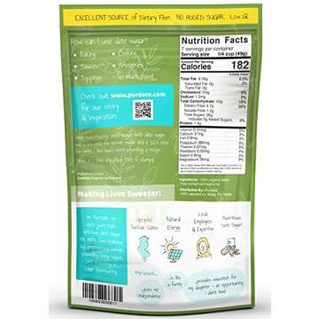 Organic Date Sugar – Sugar Substitute for Baking - Alternative Sugar for Baking – Paleo Dates Sugar – Plant-Based Vegan Sugar –100% Granulated Date Sugar Raw Organic (12oz)