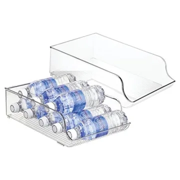 Stylish iDesign BPA-Free Plastic Water Bottle Fridge Organizer - Set of 2