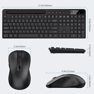 MARVO Wireless Keyboard and Mouse Combo with Holder