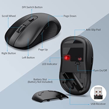 MARVO Wireless Keyboard and Mouse Combo with Holder