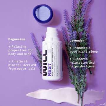 WILL PERFORM Lavender Oil Magnesium Lotion for Sleep by Serena Williams I Nightly Topical Magnesium Cream for Relaxation I Vitamin D & Geranium Lavender Lotion for Better Sleep & Relief I 3 FL Oz