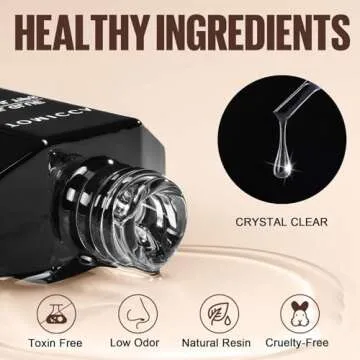 TOMICCA Super Strong Gel Nail Glue Acrylic Nails, Gel Nail Glue Easy Application Long Lasting Clear Glossy No Wipe, Nail Glue for Press on Nails Gel Nail Glue Curing Needed(Nail Glue 15ml)