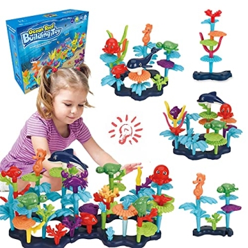 KC Republic Ocean Reef 125 pcs Building Toy Set for Toddlers and Kids Age 3, 4, 5, 6 Year Old Boys a...