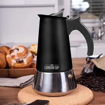 London Sip Stainless Steel Espresso Maker Perfect for Home Brewing