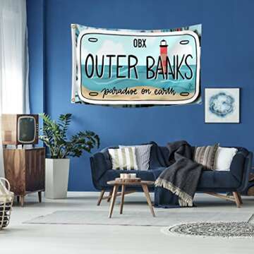 OBX Outer Banks Flag 3x5Feet Paradise On Earth Funny Banner Wall Hanging Tapestry for College Party Garage Indoor and Outdoor Decor