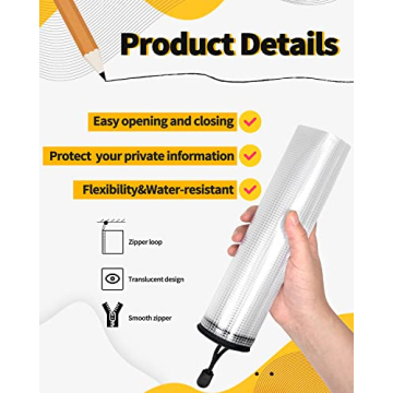 SUNEE 18pcs Waterproof Zipper Pouches for Organizing